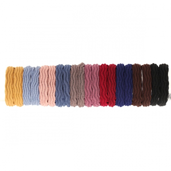 Picture of Polyamide Nylon Hair Ties Band Mixed Color Wave Elastic 63mm, ( 20PCs/Set) 1 Set