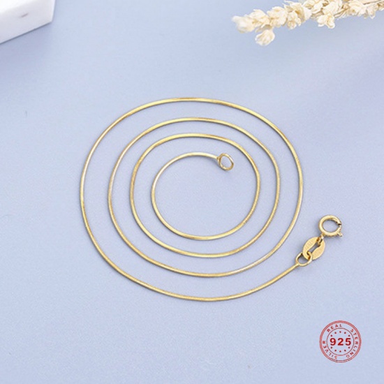 Bild von Sterling Silber Schlangenkette Kette Halskette Vergoldet 40cm lang, Kettengröße: 0.7mm, 1 Strang