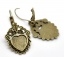Immagine di Ottone Orecchino Accessori Cuore Tono del Bronzo Basi per Cabochon Addetti 12mm x 12mm 4.0cm x 22.0mm posta / filo: ( 0.8mm )， 10 Pz
