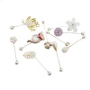 Picture of Pin Brooches Flower Light Golden Imitation Pearl 80mm, 1 Piece