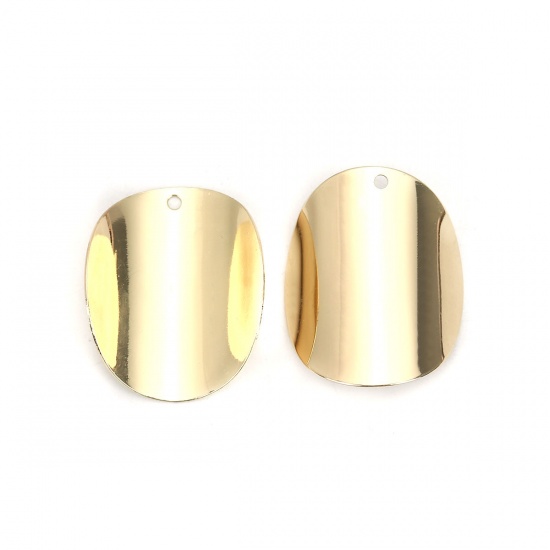 Picture of Zinc Based Alloy Charms Curve Dark Green Round 25mm(1") x 20mm( 6/8"), 10 PCs