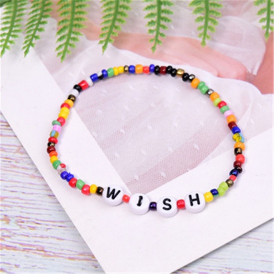 Picture of Dainty Bracelets Delicate Bracelets Beaded Bracelet Multicolor Message " LOVE " 1 Piece