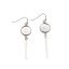 Immagine di 304 Acciaio Inossidabile Ganci per Orecchini Tondo Tono Argento Basi per Cabochon (Adatti 12mm) 56mm x 14mm, Posta / Filo Dimensione: (21 misura), 4 Pz
