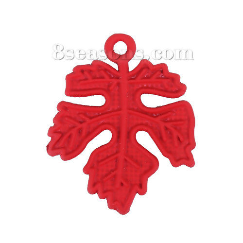 Picture of Zinc Based Alloy Charms Maple Leaf Coffee 20mm( 6/8") x 16mm( 5/8"), 10 PCs