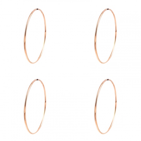 Edelstahl Armband 18K Rosegold plattiert Rund 20.5cm lang, 1 Stück