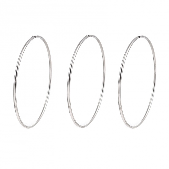 Picture of Stainless Steel Bangles Bracelets Silver Tone Round 20.5cm(8 1/8") long, 1 Piece