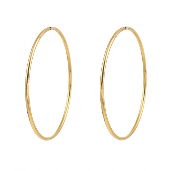 Picture of Stainless Steel Bangles Bracelets Gold Plated Round 20.5cm(8 1/8") long, 1 Piece