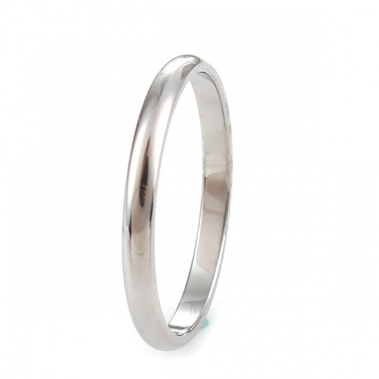 Picture of 316 Stainless Steel Unadjustable Rings Silver Tone Round 17.5mm( 6/8")(US size 7.25), 5 PCs