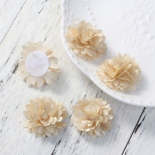 Picture of Fabric Flower For DIY Jewelry Craft Chrysanthemum Flower 