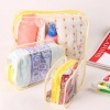 Picture of Yellow - Style1 PVC Women Transparent Zipper Travel Cosmetic Bags