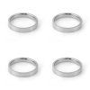 304ステンレス鋼 調整不能 リング 指輪 シルバートーン 円形 20.7mm（日本サイズ23号）、 1 個 の画像
