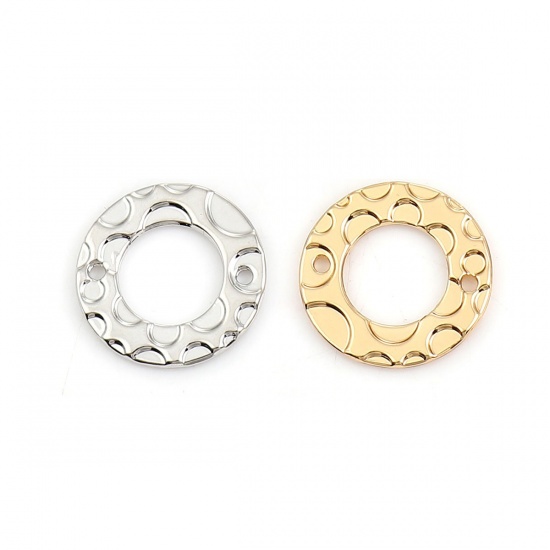 Picture of Zinc Based Alloy Connectors Circle Ring Gold Plated Pattern 15mm Dia, 10 PCs