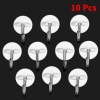Picture of Plastic Wall Hook For Clothes Coat Robe Purse Hat Hanger White Round 4cm x 2.7cm, 10 PCs