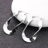 Immagine di Acciaio Inossidabile orecchino cerchio Tono Argento Ovale Ritorto 40mm, 1 Paio