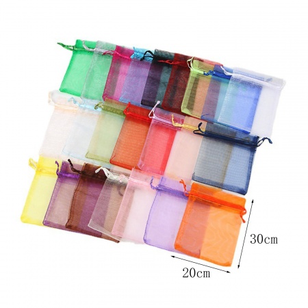 Свадебный подарок Органза Сумки на шнурке Прямоугольник Болотный (Располагаемый Размер 26x20см ) 30см x 20см 10 ШТ