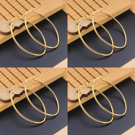 Stainless Steel Hoop Earrings Oval