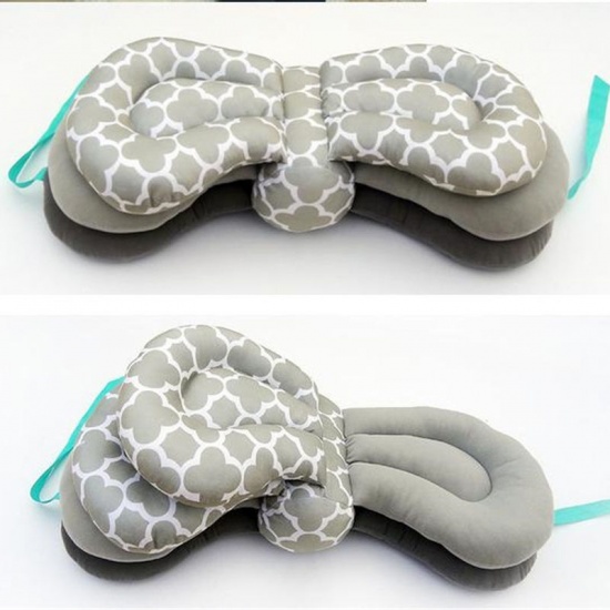 Изображение Velvet Fabric Inflatable U-shaped Massager Air Cushion Neck Pillow Coffee 26cm(10 2/8") x 20cm(7 7/8"), 1 Piece