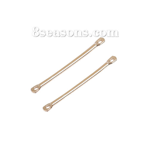 Picture of Copper Balance Bar Charms Ball Gold Plated 28mm(1 1/8") x 4mm( 1/8"), 5 PCs