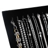 Picture of Velvet Jewelry Necklace Displays Stand Rack Rectangle Gray 25.3cm(10") x 20.3cm(8") , 1 Piece