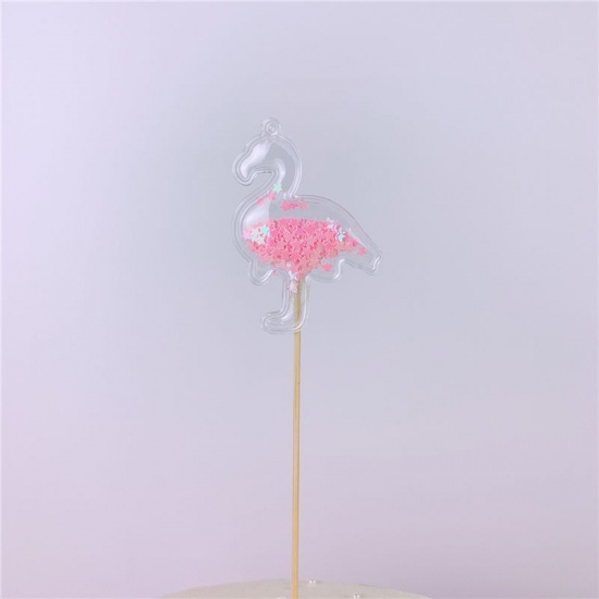 Image de Gâteau Topper Picks en PVC Cœur Multicolore Imitation Perles, 1 Pièce