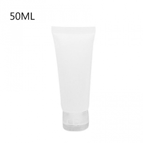 Изображение Transparent - 50ml Empty Cosmetic Bottles Refillable Plastic Tubes Bottles Squeeze Lotion Bottles with Flip Cap for Home Outdoor