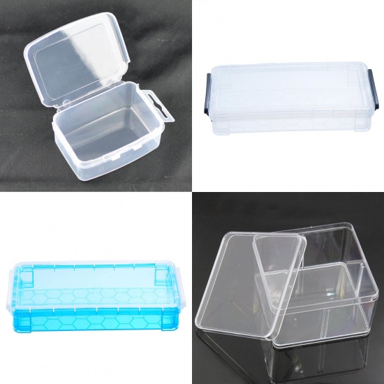 Изображение Коробка "Прямоугольник" для Хранения Бусины Пластик  Прозрачный, 7.3x5.5cm Проданные 6 шт/уп
