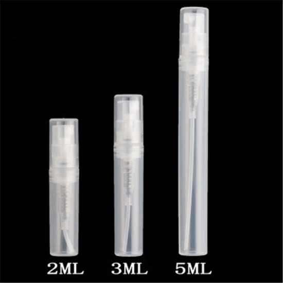 Picture of ( 5ml ) Plastic Refillable Perfume Atomizer Empty Spray Bottle Transparent Clear 10.1cm x 1cm, 1 Piece