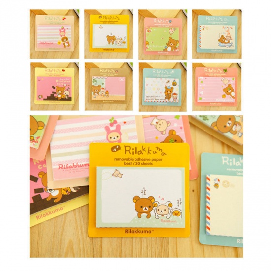 Picture of (30 Sheets) Paper Memo Sticky Note At Random Rectangle Bear 74mm x 50mm, 1 Copy