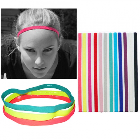Image de Noir - Élastique antidérapant de couleur bonbon de sport en caoutchouc bande de cheveux de yoga de sport
