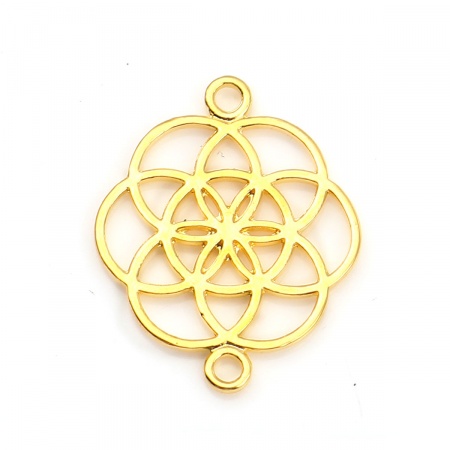 Zinc Based Alloy Flower Of Life Connectors 