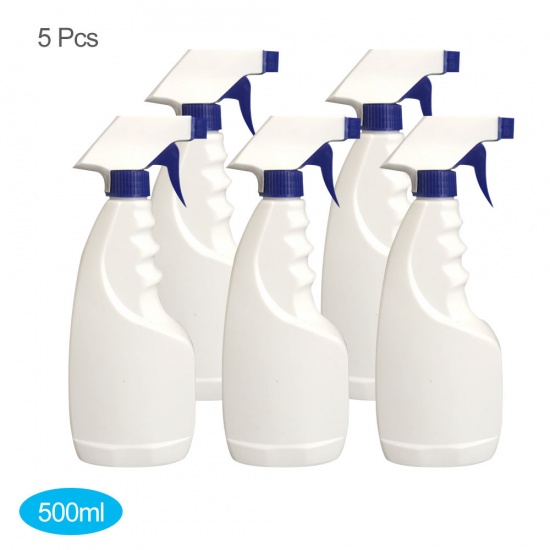 Immagine di White & Dark Blue - 5 PCS 500ml Spray Bottles Empty Household Outdoor Refillable Container Water Bottle