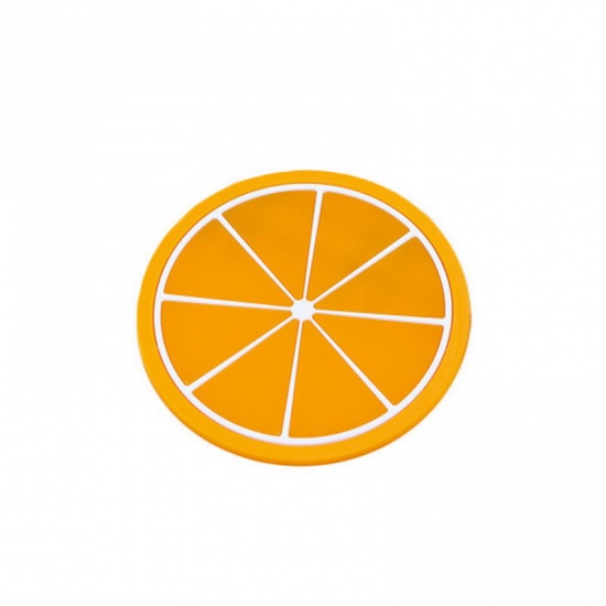 Image de Orange - Dessous de plat de tasse de fruits orange de bande dessinée de dessous de table pour des boissons, 1 pièce
