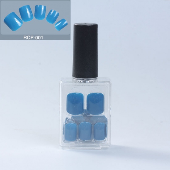 Immagine di 24# guscio di plastica trasparente scamosciato Giallo unghie finte 18x15mm-11x7mm-1 scatola (scatola inclusa) (24 pz/scatola)