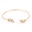 Immagine di Ottone Aprire Braccialetti Oro Placcato Foglia 17cm, 1 Pz