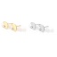 Immagine di Ottone Orecchini a Perno 18K Vero Oro Placcato Mezzo Tondo W/ Loop 10mm x 8mm, Dimensione di Posta / Cavo: (20 misura), 4 Pz
