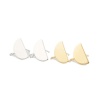 Picture of Brass Ear Post Stud Earrings 18K Real Gold Plated Half Round W/ Loop