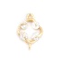 Picture of Brass Connectors Rhombus 18K Gold Filled Clear Rhinestone 14mm( 4/8") x 10mm( 3/8"), 3 PCs