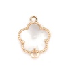 Picture of Brass & Glass Connectors Flower Gold Plated Transparent Clear Faceted 15mm( 5/8") x 12mm( 4/8"), 5 PCs