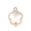 Immagine di Ottone + Vetro Connettore Fiore Oro Placcato Trasparente Sfaccettato 15mmx 12mm, 5 Pz