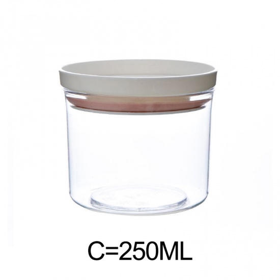 Изображение ( 700ml ) Plastic Sealed Jar Food Storage Bottle Cylinder Transparent 18.5cm x 8.5cm, 1 Piece