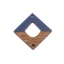 Picture of Natural Wood Effect Resin Connectors Rhombus Deep Blue Hollow 27mm x 27mm, 4 PCs