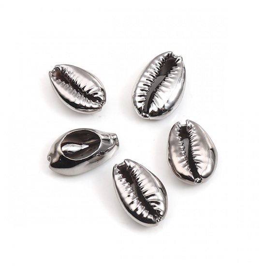 Picture of Natural Charms Light Gunmetal Conch/ Sea Snail Plating 20mm x 12mm - 16mm x 10mm, 5 PCs