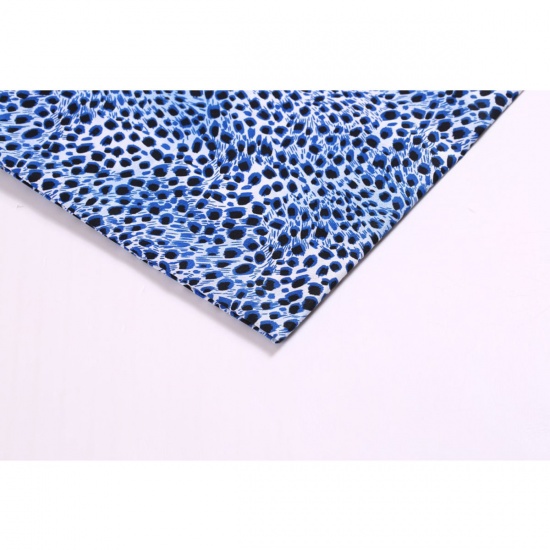 Picture of Blue - Printing Polyester Leopard Print Pattern Fabric For DIY Masks Quilting Garment Patchwork (Width：150cm），1M