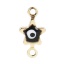 Picture of Brass Connectors Pentagram Star Gold Plated Black Evil Eye Enamel 11mm( 3/8") x 6mm( 2/8"), 10 PCs