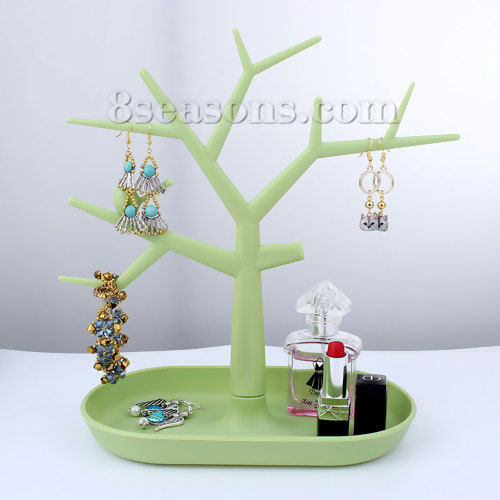 Picture of Plastic Jewelry Displays Tree Fuchsia Bird 27.5cm(10 7/8") x 27cm(10 5/8"), 1 Piece