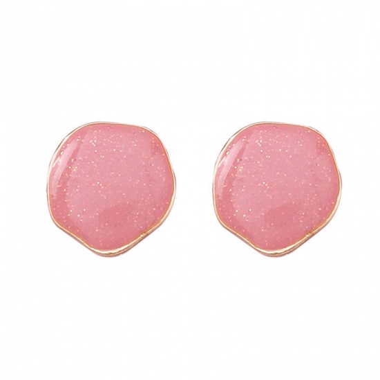 Picture of Earrings Pink Round 23mm x 15mm, 1 Pair