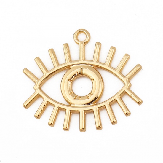 Picture of Zinc Based Alloy Charms Eye Silver Tone 26mm(1") x 22mm( 7/8"), 10 PCs