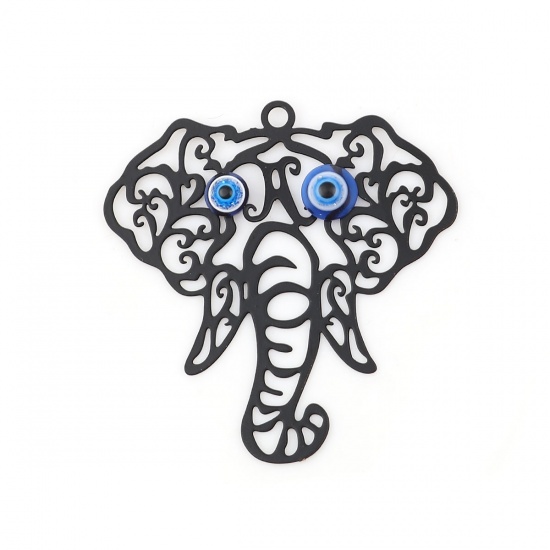 Picture of Acrylic Brass Pendants Elephant Head Evil Eye                                                                                                                                                                                                                 