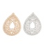 Immagine di Ottone Filigree Stamping Ciondoli Oro Placcato Goccia 3.5cm x 2.7cm, 10 Pz