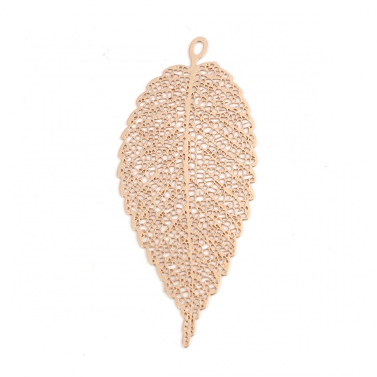 Picture of Brass Filigree Stamping Pendants Leaf                                                                                                                                                                                                                         